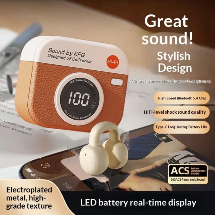 Q86 Retro Camera Design True Wireless Earbuds
